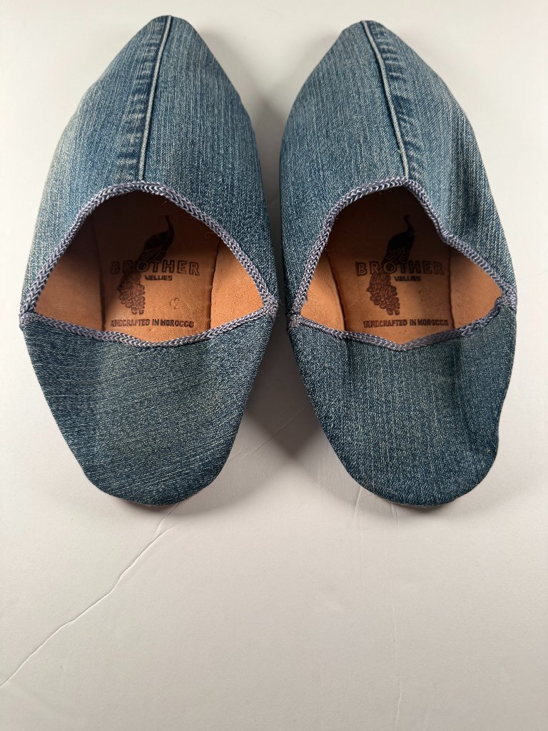 Brother Vellies Denim Babouche Slides — image 4 of 6